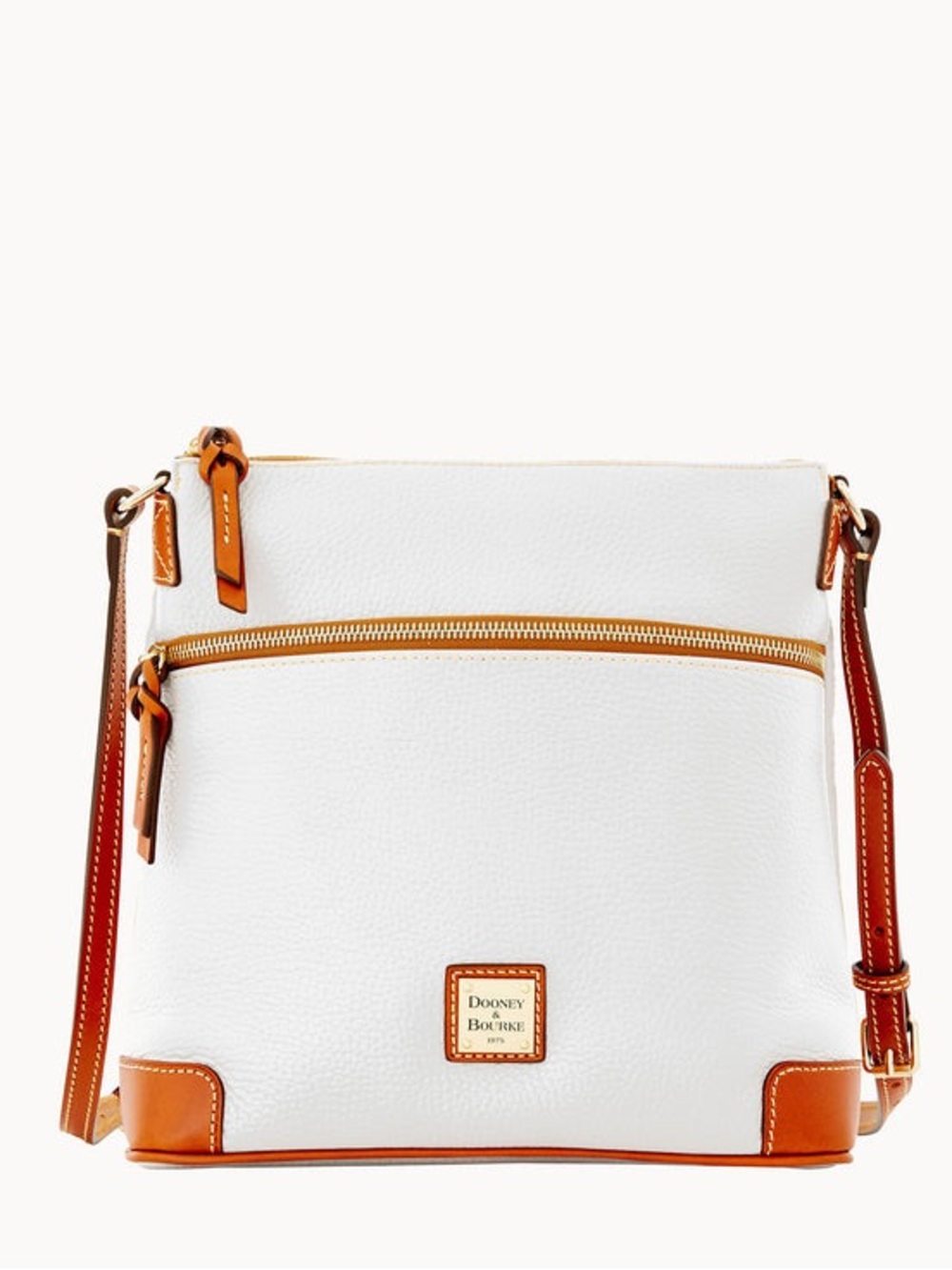 Dooney & Bourke Pebble Grain
Crossbody White Cognac Trim Crossbody Bag